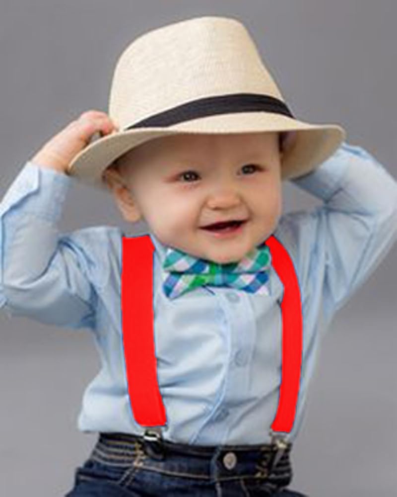GUCHOL Suspenders for Kids,Toddler - Adjustable Elastic Suspender for Baby,Boys,Girls,Suitable for 1 to 6 old (Red) - Image 4